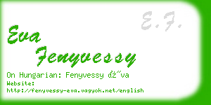 eva fenyvessy business card